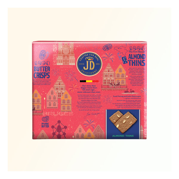 JD 特別版杏仁脆片花紙餅乾禮盒 JD Wrapped Gift - Belgium Style Red 200g JD 特別版杏仁脆片花紙餅乾禮盒 JD Wrapped Gift - Belgium Style Red 200g