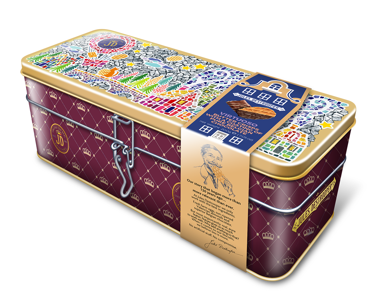 JD 馬賽克小鎮雙重巧克力脆片餅乾 Luxury Gift Tin-Virtuoso & Butter Crisps with Belgian Dark Chocolate 200g JD 馬賽克小鎮雙重巧克力脆片餅乾 Luxury Gift Tin-Virtuoso & Butter Crisps with Belgian Dark Chocolate 200g