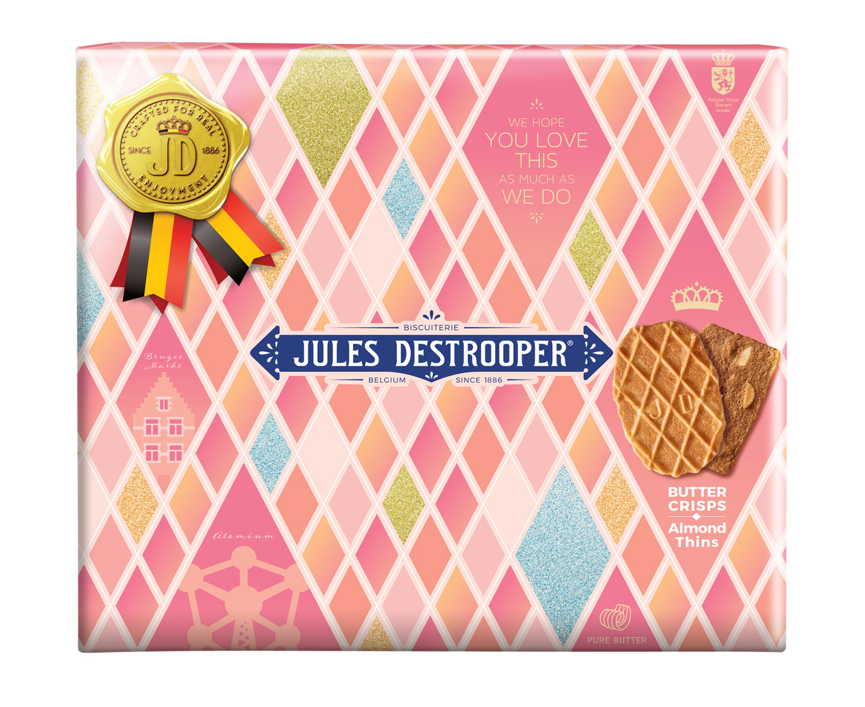 JD 瑰麗什錦餅乾花紙禮盒 Butter Crisps & Almond Thins 200g JD 瑰麗什錦餅乾花紙禮盒 Butter Crisps & Almond Thins 200g