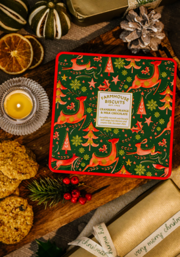 喜慶動物壓花饼乾禮盒 Winter Animals Cranberry,Orange & Milk Choc Tin