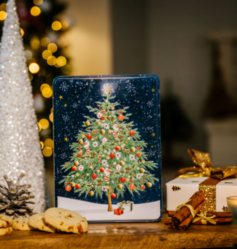 英國樹形方形餅乾禮盒 Christmas Tree Tin