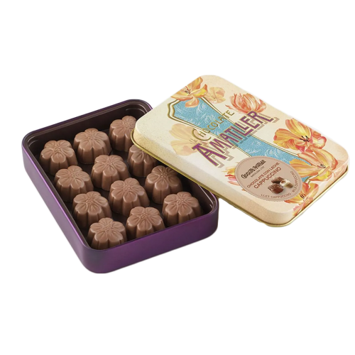卡布奇諾巧克力分享盒 Milk Chocolate Cappuccino Flower Pralines Tin