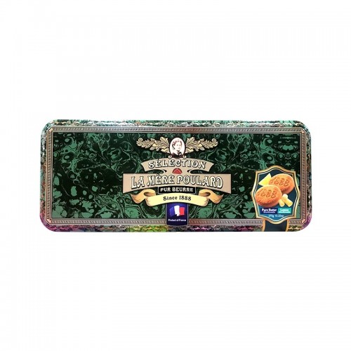 復古風雜錦法式牛油餅乾禮盒（翡翠） La Mere Poulard Assorted shortbread Vintage Tin - Jade
